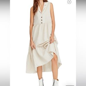 Free People Saffron Flower Midi Dress Size S in Gingham